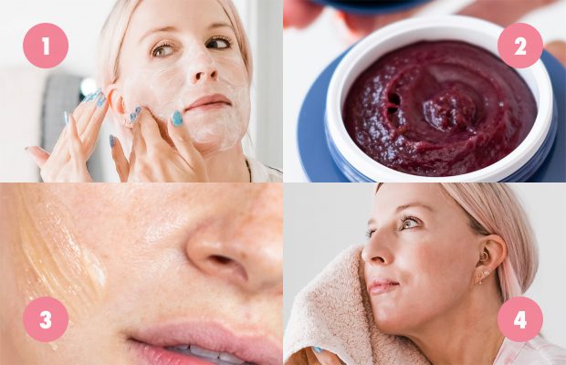steps of a at home facial