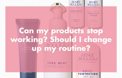 Renee Rouleau products behind a pink tint
