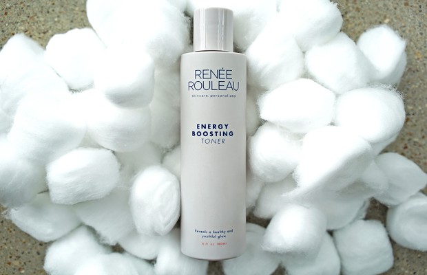 Renee Rouleau's energy boosting toner on top of cotton balls