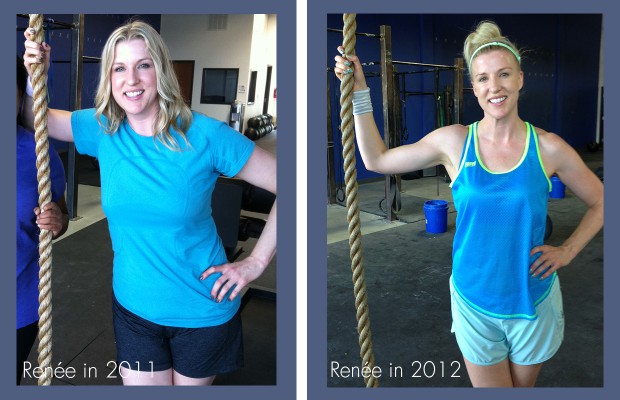 Renee before and after a workout
