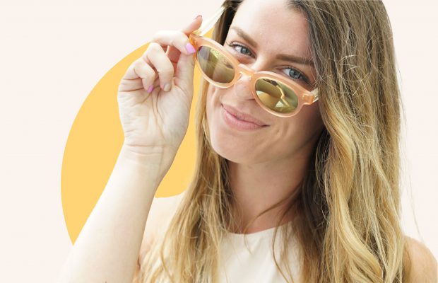 a woman wearing sunglasses