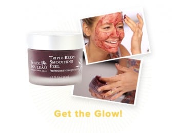 Woman applying Renee Rouleau's Triple berry smoothing scrub