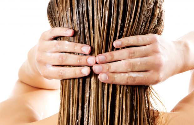 a woman with wet hair