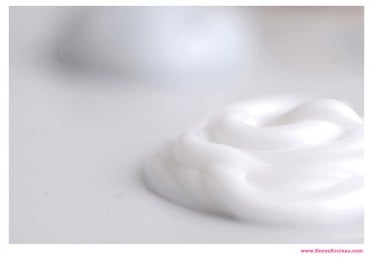 dollop of cream on a table