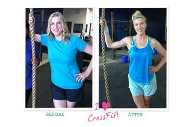 Renee Rouleau before and after a workout