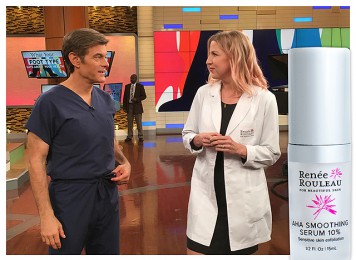 Renee rouleau on a show standing with a Dr. Oz