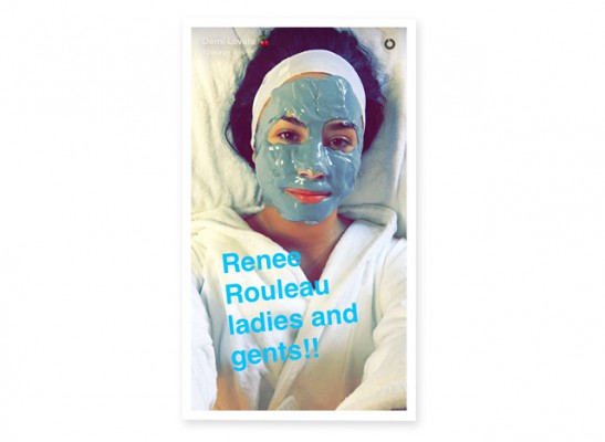Demi lovato with a Renee Rouleau face mask
