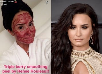 Demi Lovato using Renee Rouleau's Triple berry smoothing scrub