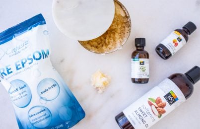 ingredients for DIY hand body scrub