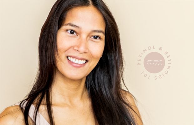 a woman smiling