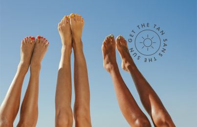 three females legs in the air