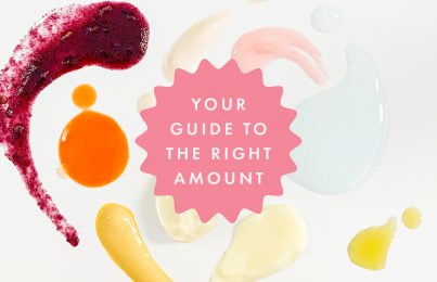 a grouping of different amounts of skincare products