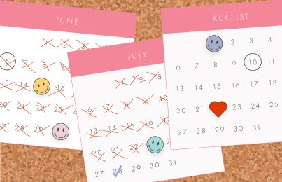 calendar with days showing how long it takes skincare products to work