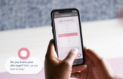 a person doing the Renee Rouleau skincare quiz on their phone